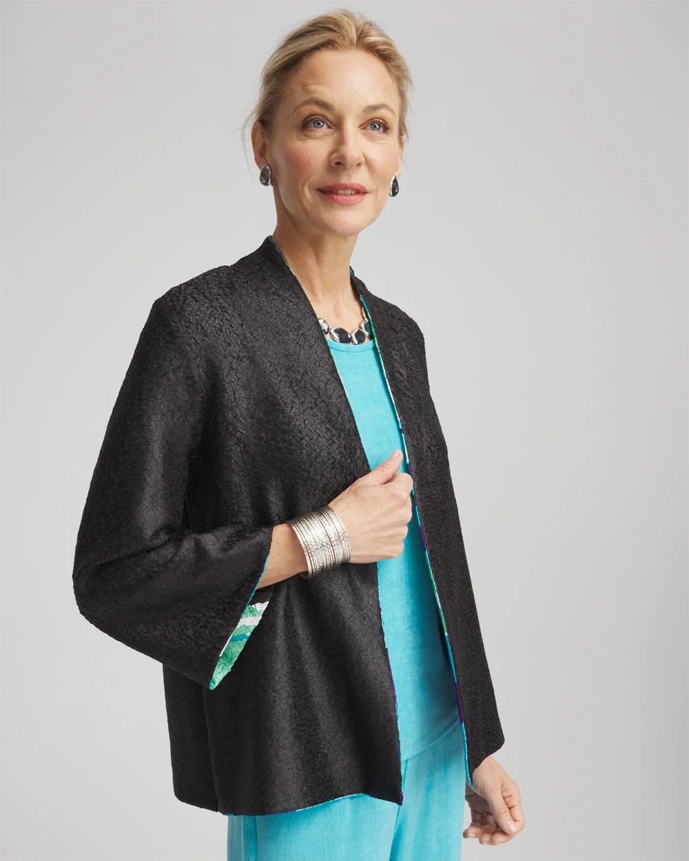 Travelers™ Tropical Nights Reversible Crushed Jacket | Chico's